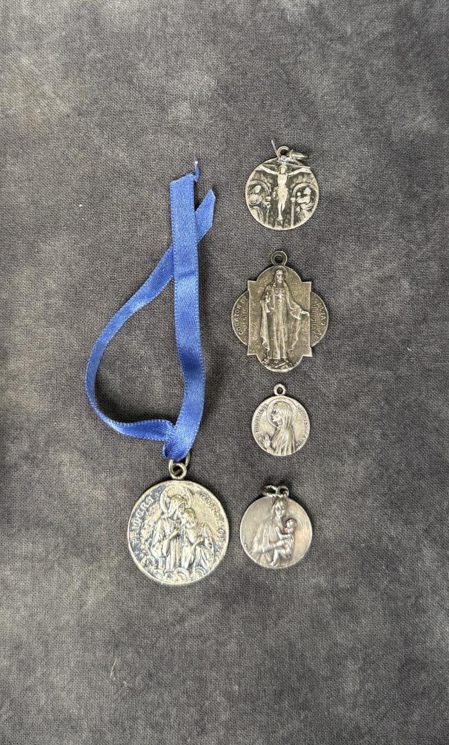 Sterling Silver Catholic Devotional Medals: 11.61 grams.