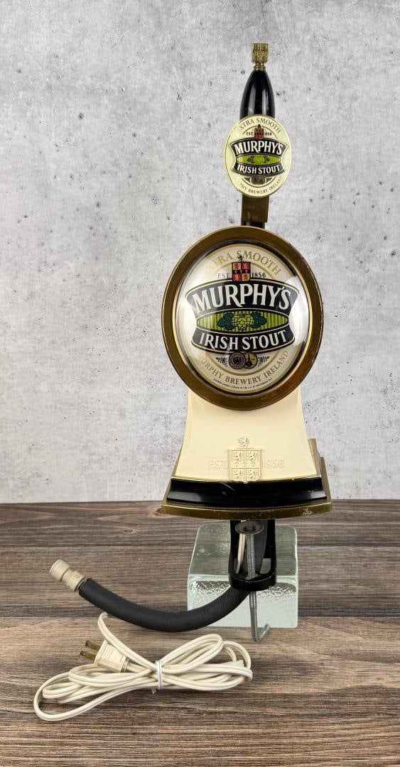 Murphys Irish Stout Light Up Tap Pump: 9 3/8" wide by 26 3/8" tall.