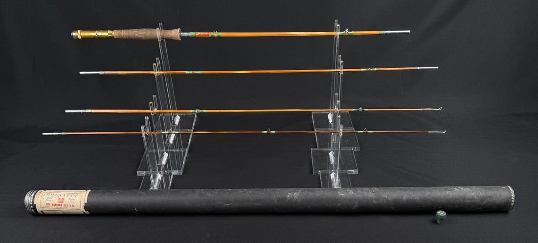 Jorgensen Bamboo Fly Fishing Rod: 3 piece, 8' rod. Montague case.