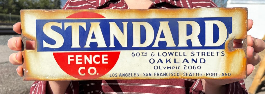Standard Fence Co California Porcelain Sign: 4" by 12 3/8"