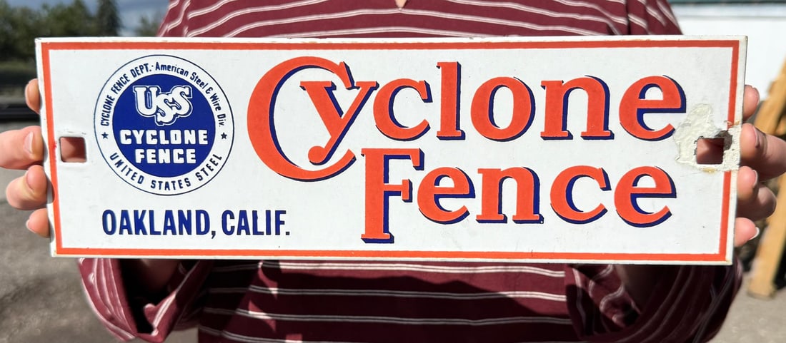Cyclone Fence Oakland California Porcelain Sign (1 of 3)