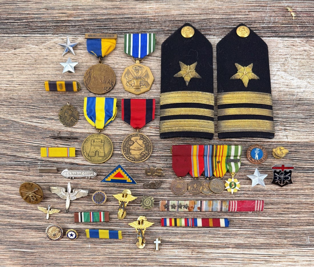 Collection of US Navy Military Pins and Medals (1 of 8)