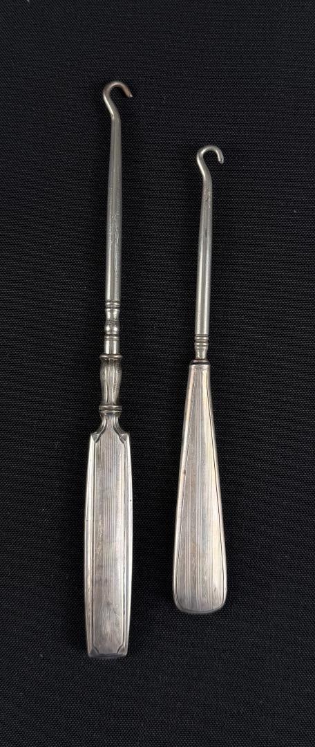 Sterling Silver Handle Shoe Button Hooks - 2