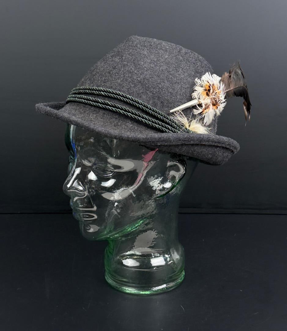 Bavarian Wool Tyrolean Alpine Hat: Size 7 1/8