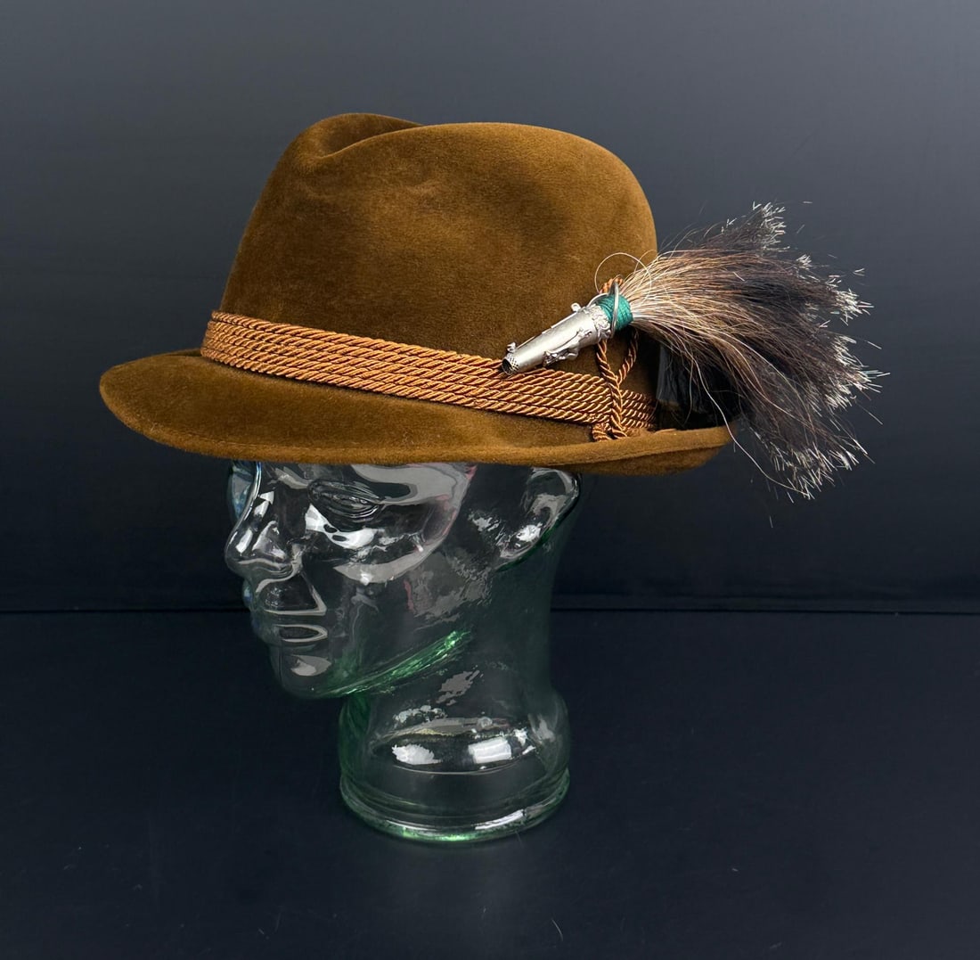Bond Fur Felt Velour Fedora Hat: Size 7 3/8