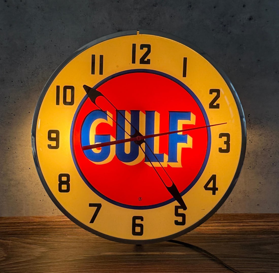 Gulf Oil Gas Lighted Pam Bubble Clock (1 of 6)