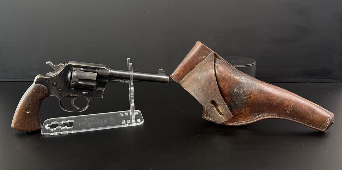Colt US Army Model 1917 Revolver: US Property Marked. With original Fink Holster. 5 1/2" barrel. FFL Transfer Required. C&R Not Accepted.