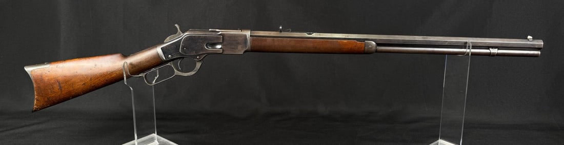 Winchester 3rd Model Model 1873 .44-40 Rifle: Made in 1886. Excellent example with a good portion of original bluing remaining. 24" Octagonal barrel. Antique, does not require FFL transfer. No international sales.