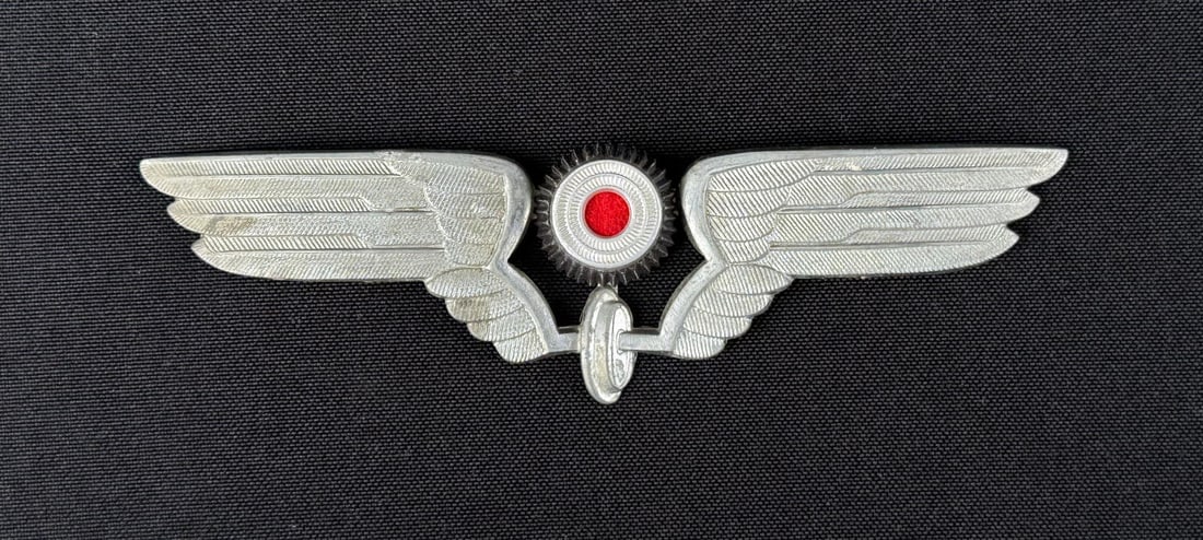 WW2 German Reichsbahn Railroad Visor Cap Badge: 5 3/4" by 1 1/2"