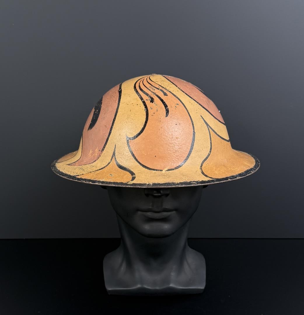 WWI WW1 Camouflage M1917 Doughboy Helmet: Exceptional example.
