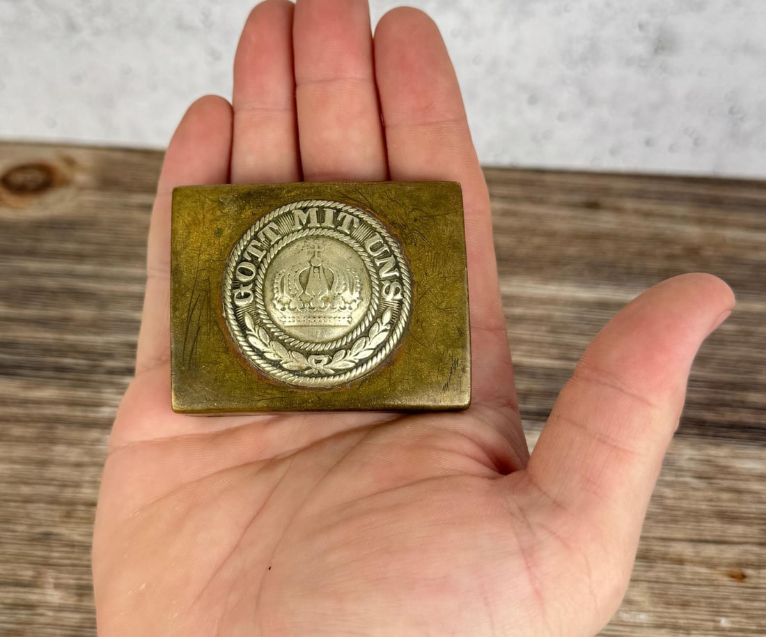 WWI WW1 Prussian Army Belt Buckle: Nice example.