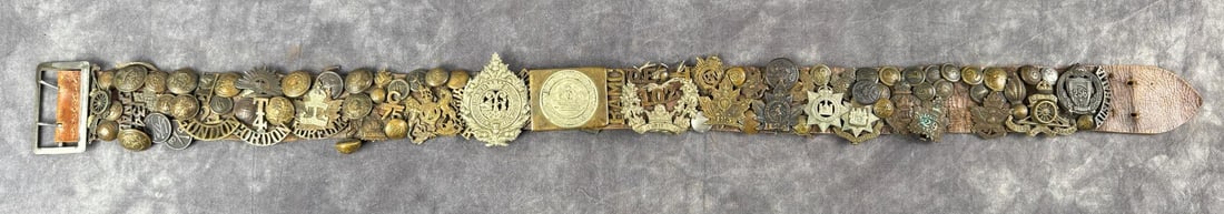 WWI WW1 German Prussian Hate Belt: The most exceptional example I have seen. 86 total adornments.