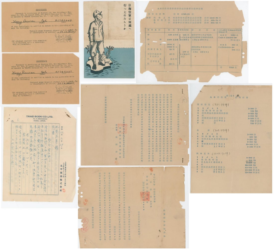 WW2 Japanese Captured Enemy Bring Back Documents (1 of 16)
