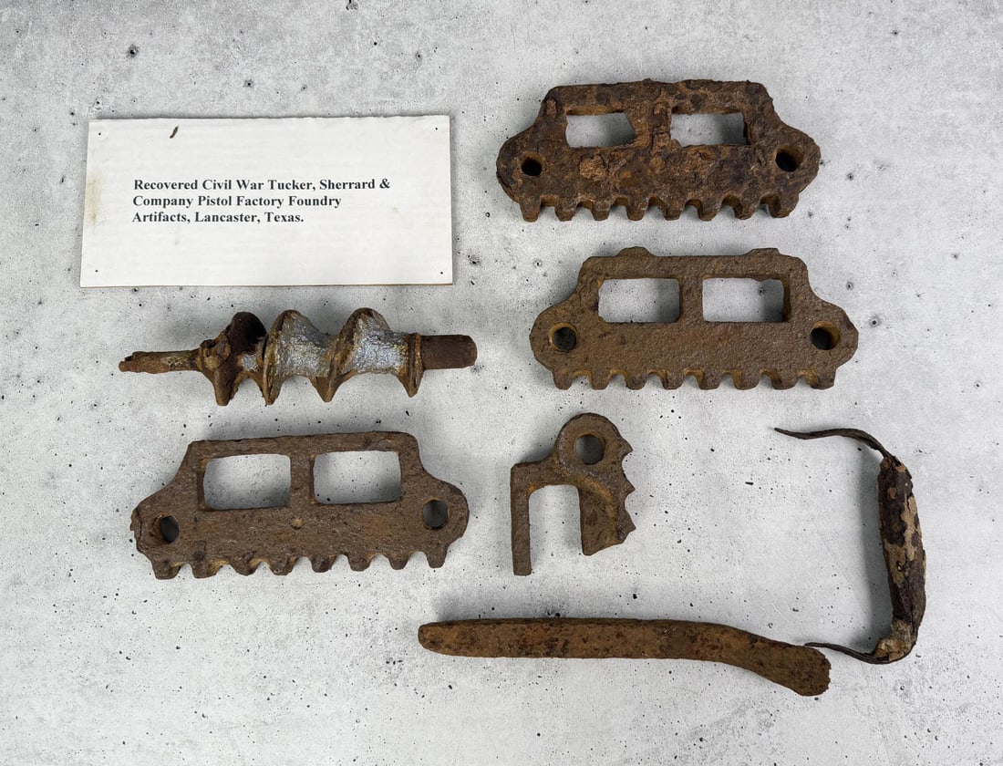 Civil War Tucker Sherrard Gun Works Relics: Provenance: EX-Texas Civil War Museum, Fort Worth TX. Tucker, Argyle William (1832?1910). Argyle William Tucker, early settler, was born to Laban E. and Nancy Tucker on September 8, 1832, in Davison C
