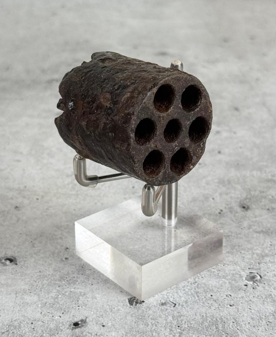 Civil War Tucker Sherrard Revolver Cylinder Relic: 1 7/8" long. Tucker Sherrard & Co. Lancaster Texas. Provenance: EX-Texas Civil War Museum, Fort Worth TX. Tucker, Argyle William (1832?1910). Argyle William Tucker, early settler, was born to Laban E.