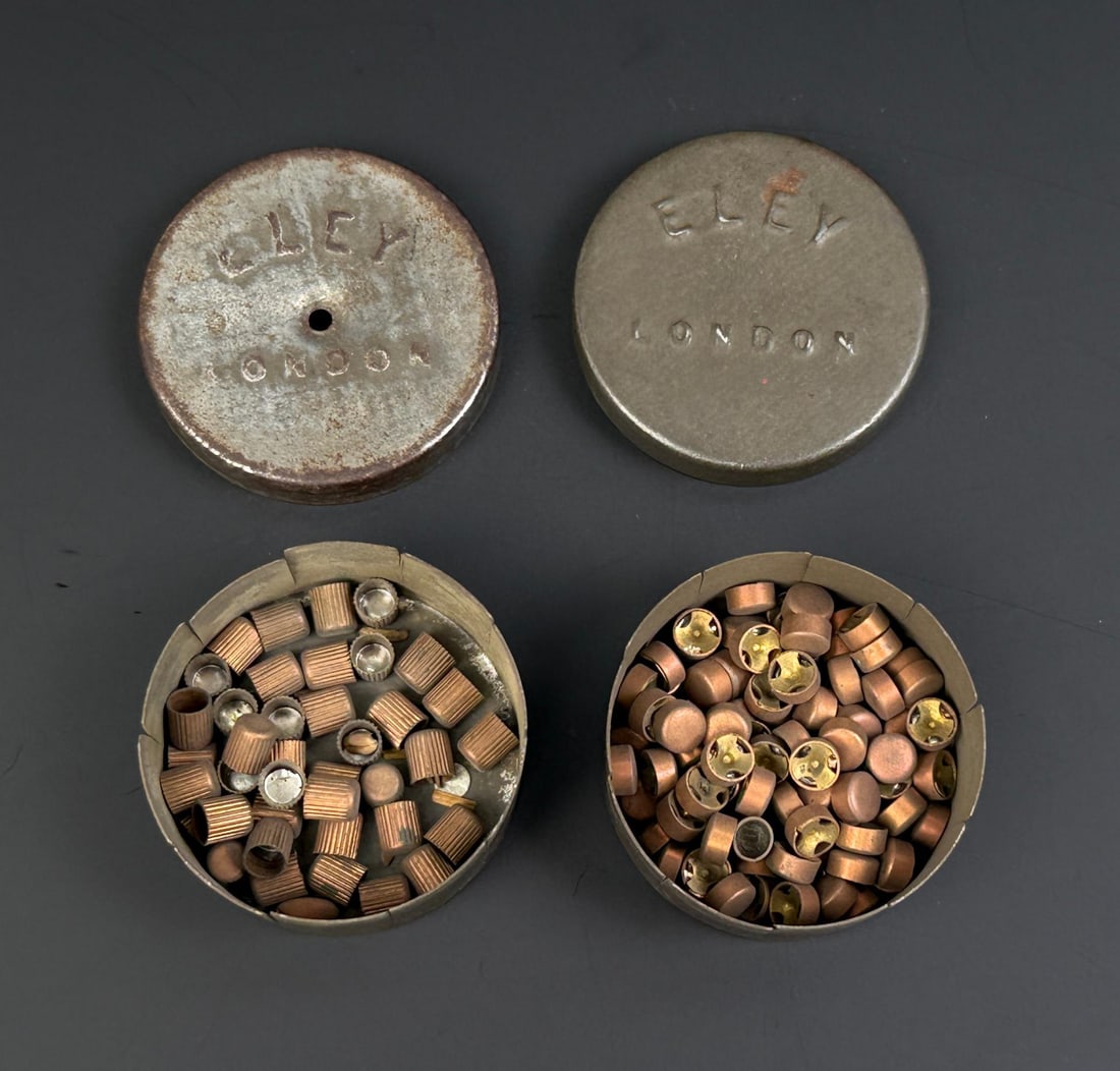 Colt 1849 Pocket Ely London Cap Tins: Nice examples. Shipping to Continental US only, no shipments or sales to Alaska or Hawaii.