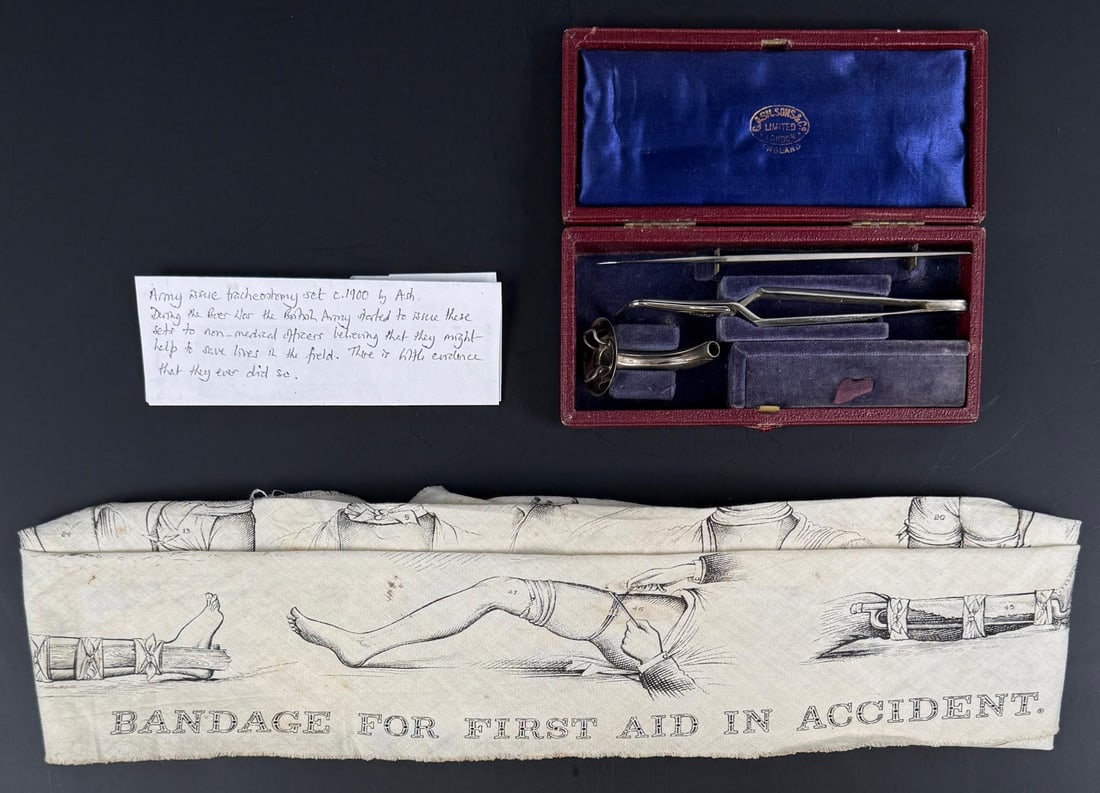 Boer War Ash & Sons Tracheostomy Surgery Set (1 of 11)