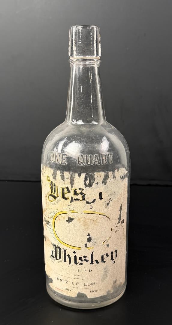 Katz Libby Montana Whiskey Bottle: Exceptionally rare bottle. This is the only one of its kind we have ever seen.