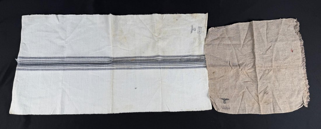 WW2 German Towels Table Linens: Largest is 17 3/4" by 34"