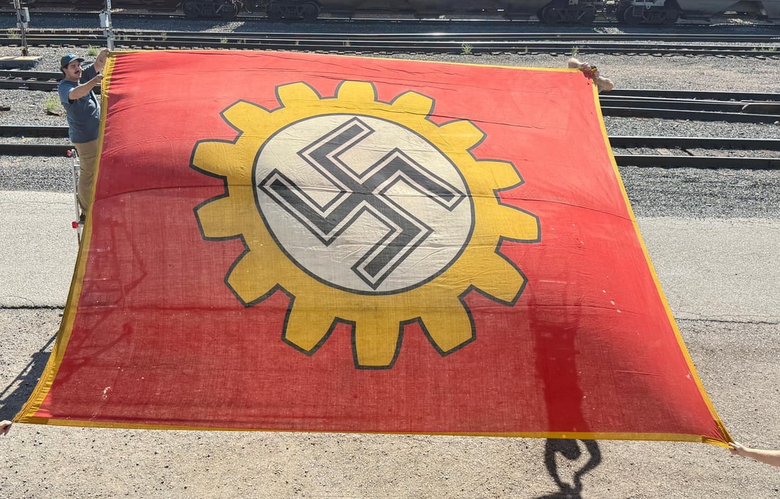 WW2 German DAF Labor Front Exemplary Factory Flag: 156" by 202".