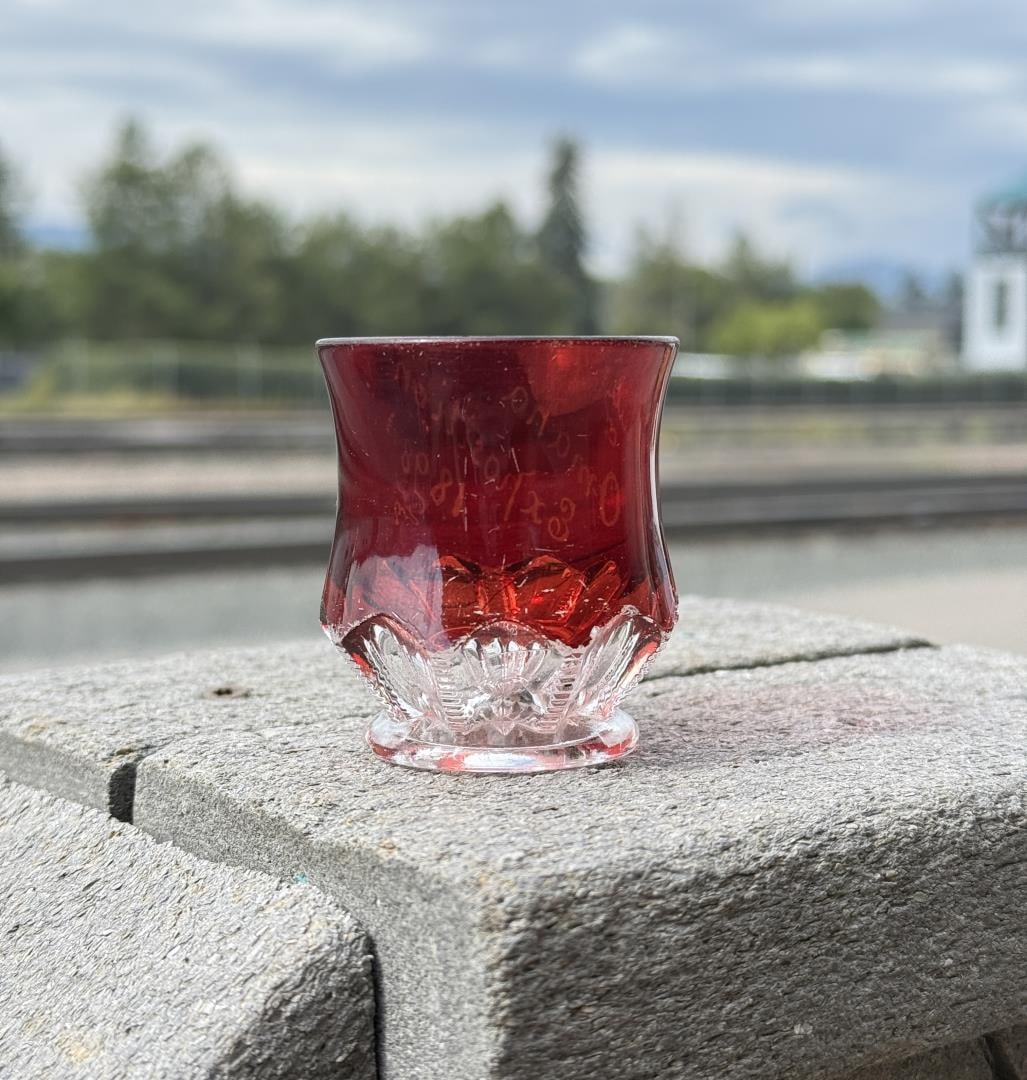 1898 Omaha Exposition Ruby Flash Toothpick Holder - 2