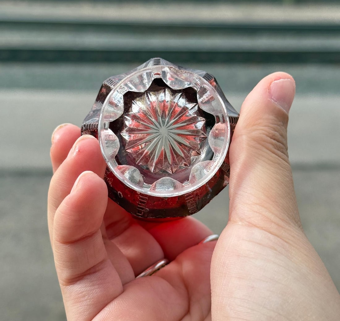 1898 Omaha Exposition Ruby Flash Toothpick Holder - 3