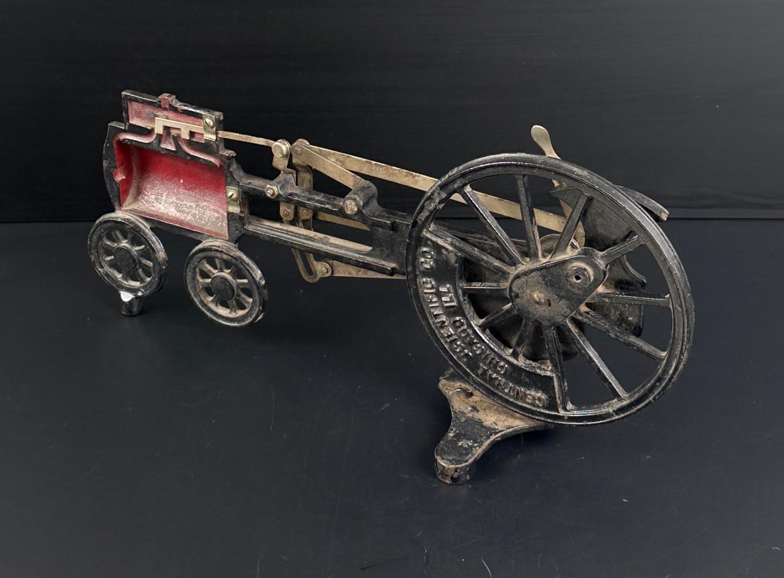 Cast Iron Steam Engine Cutaway Demonstration Model: 5 1/4" by 7 1/2" by 14 7/8". Manufactured by Central Scientific Co in the first quarter of the 20th century.