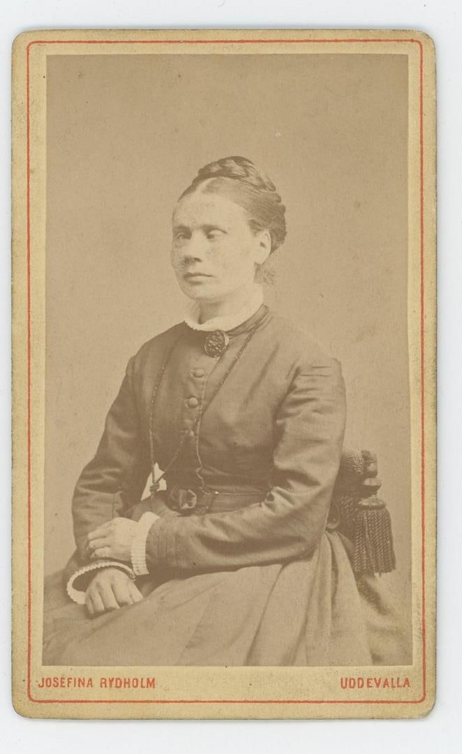 Blind Woman CDV Photo: 2 1/2" by 4". Photo was taken in Uddevalla, Sweden.