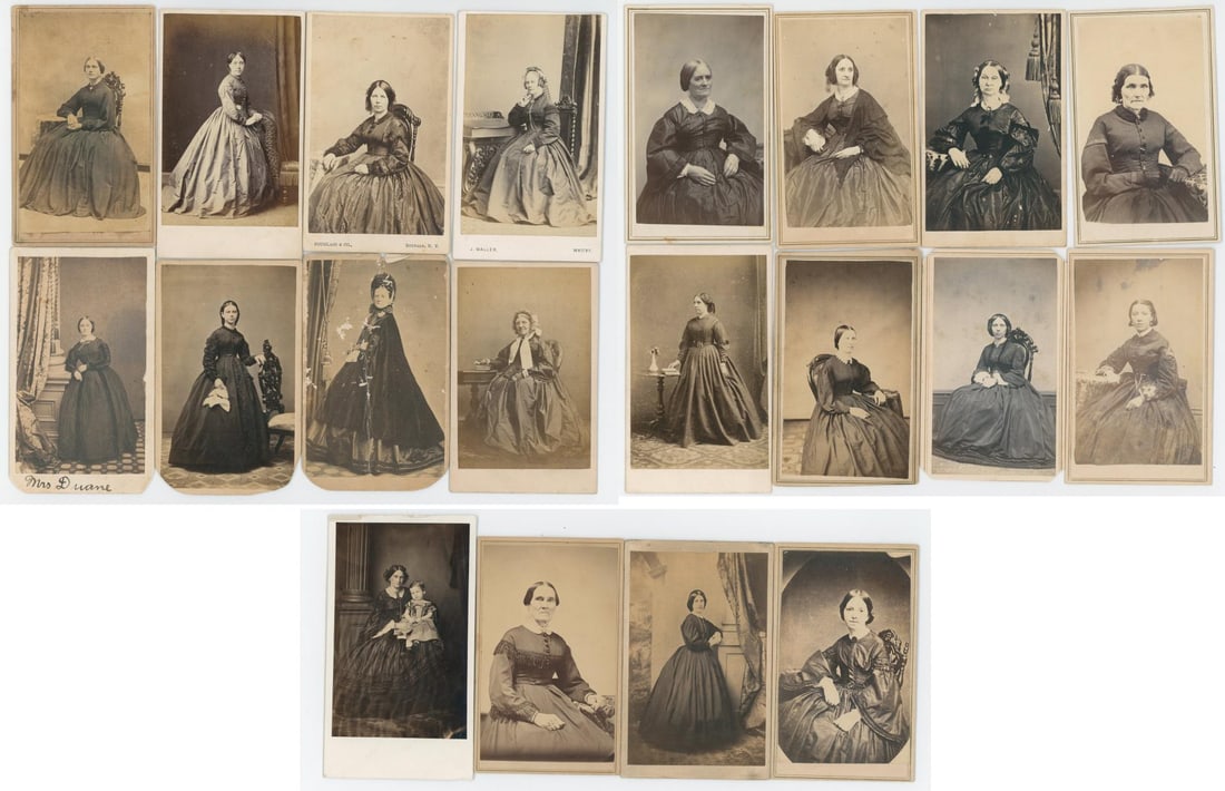 Collection of Antique Suffragette CDV Photos: 20 total. 2 1/2" by 4".