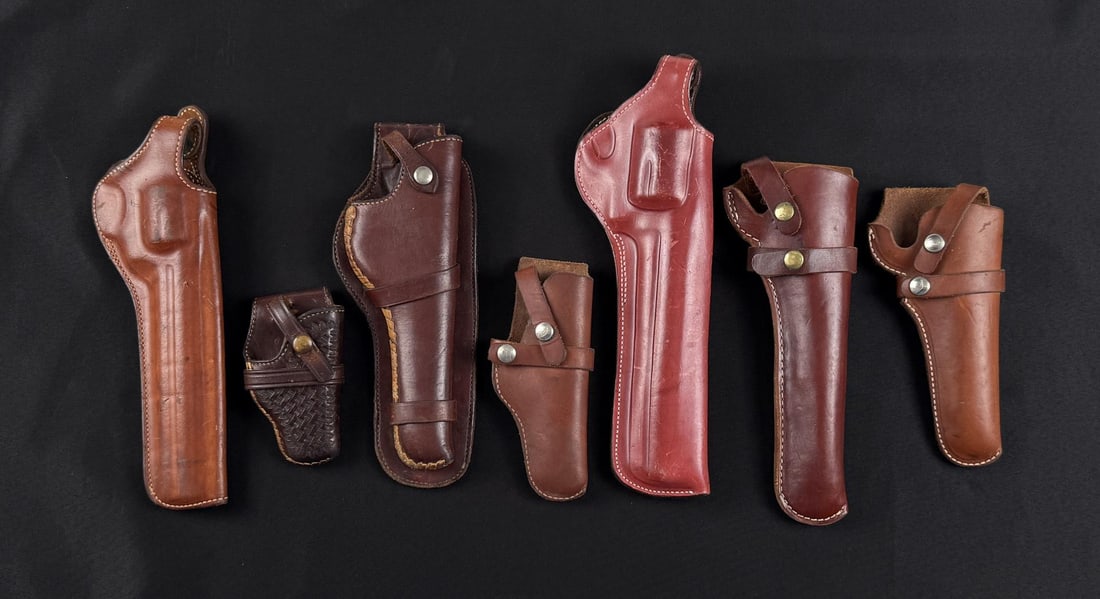 Collection of Leather Revolver Pistol Holsters (1 of 10)