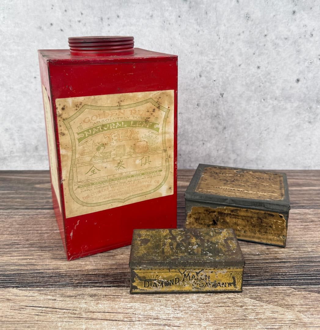 Group of Tea and Match Tins Boxes (1 of 9)