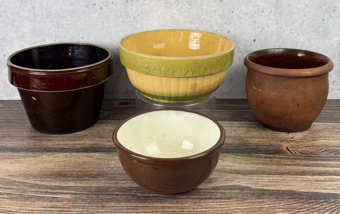 Group of Redware and Stoneware Bowls (1 of 6)