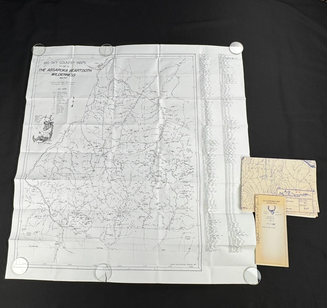 Montana Absaroka Beartooth Wilderness Maps: Largest is 40" by 41".