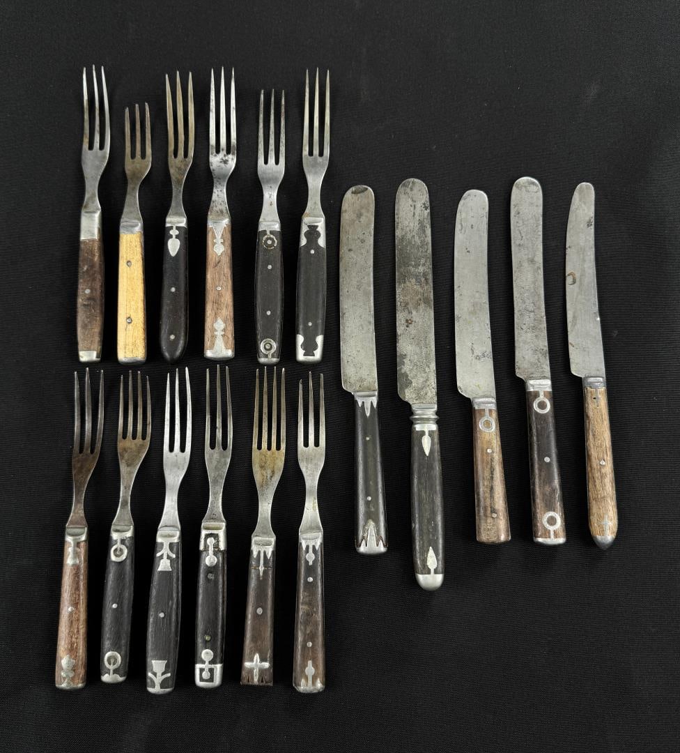 Antique Civil War Era Inlaid Handle Flatware (1 of 5)