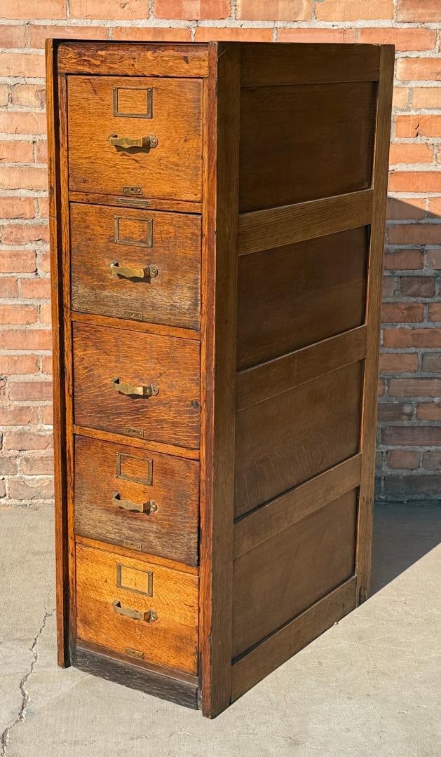 Oak Library Bureau Sole Makers File Cabinet (1 of 11)