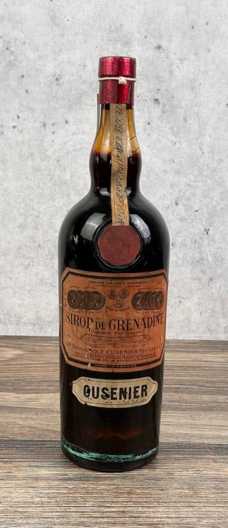 1890 Cusenier Sirop de Grenadine Syrup Bottle: Full