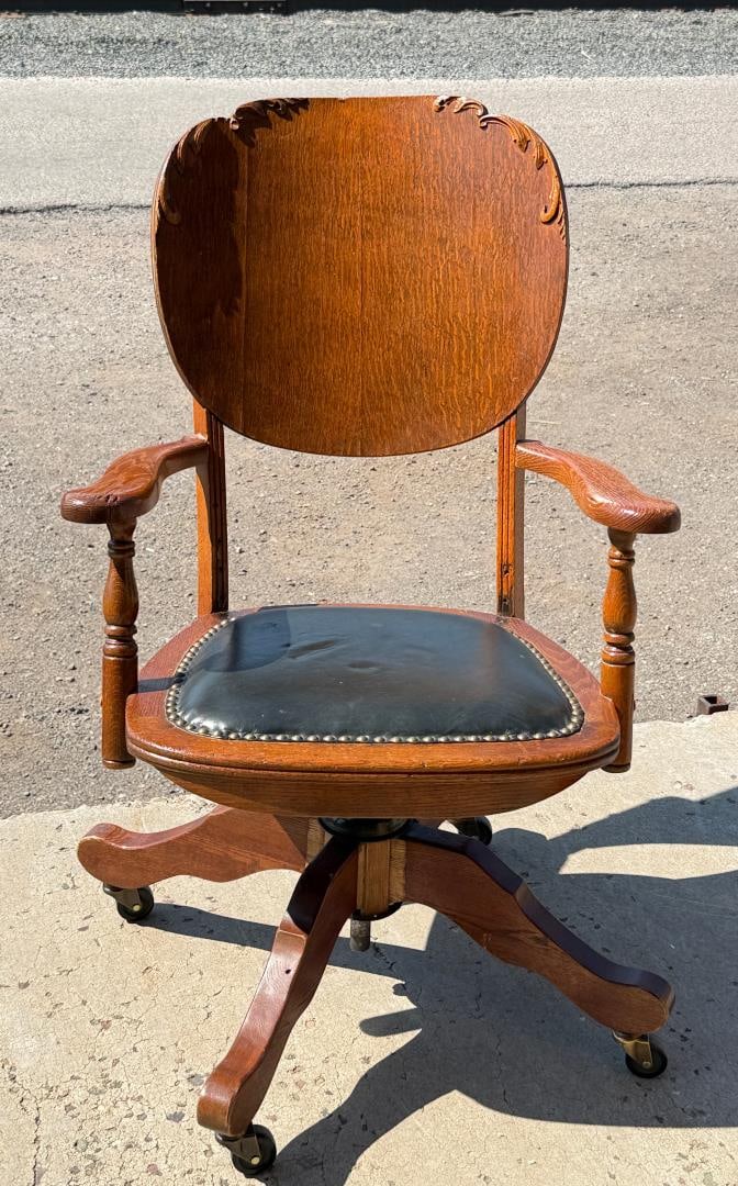 American Pressed Oak Desk Chair (1 of 17)