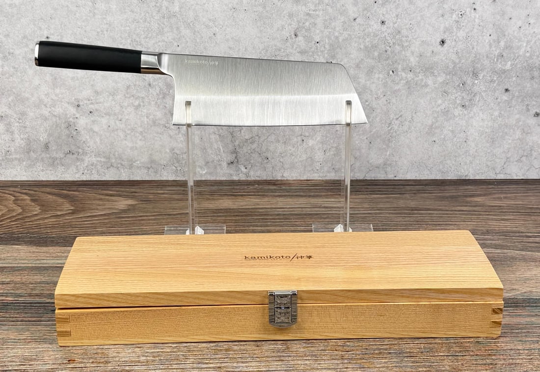 Kamikoto Chuka Bocho Japanese Cleaver Knife: 3" by 12 7/8".