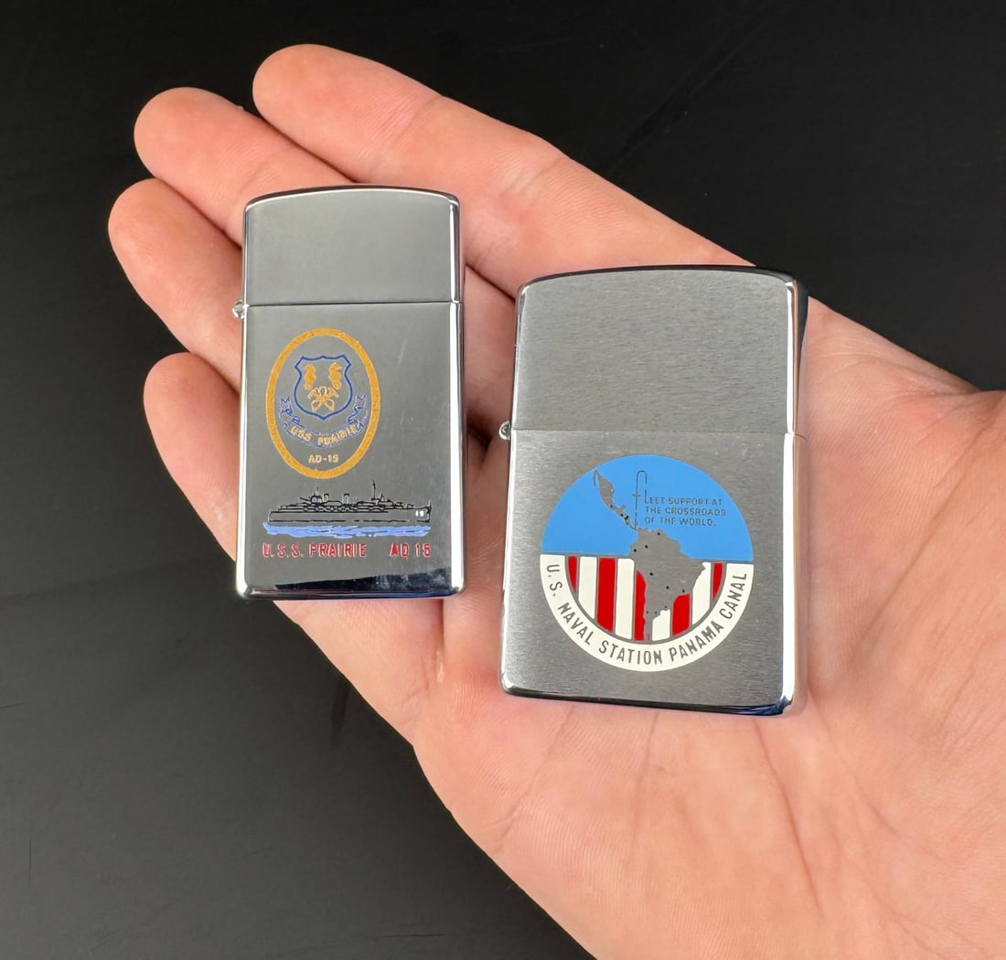 USS Prairie US Naval Station Panama Zippo Lighters: Nice grouping