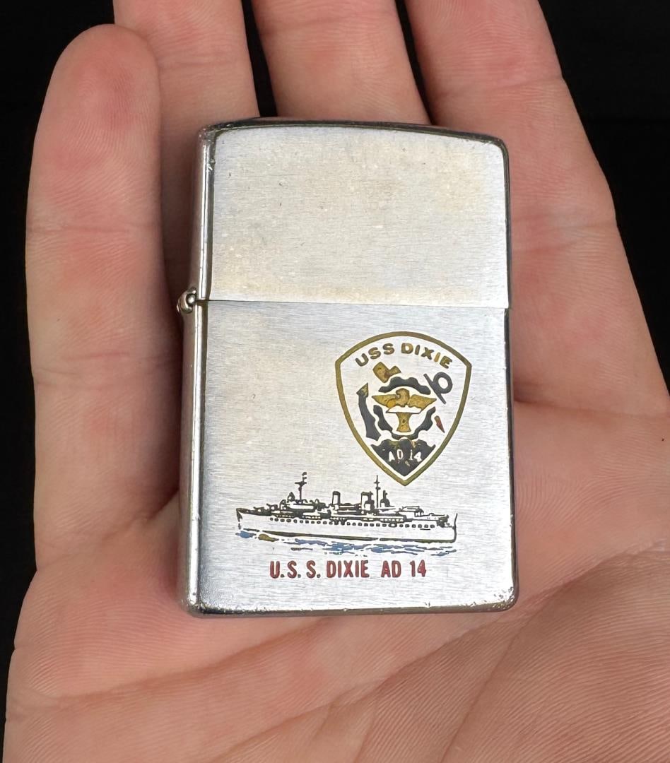 USS Dixie AD 14 Zippo Lighter: Nice example.