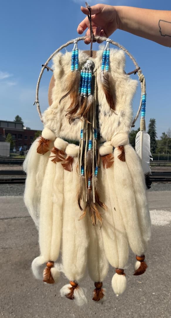 Plains Native American Indian Dreamcatcher: 17" by 33"