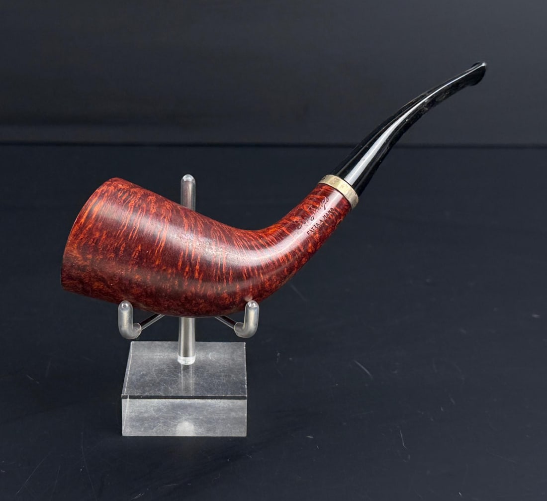 Ser Jacopo Briar Bent Dublin Estate Tobacco Pipe: Smooth bent Dublin. Per Aspera. Handmade in Italy. 6 1/4" long.