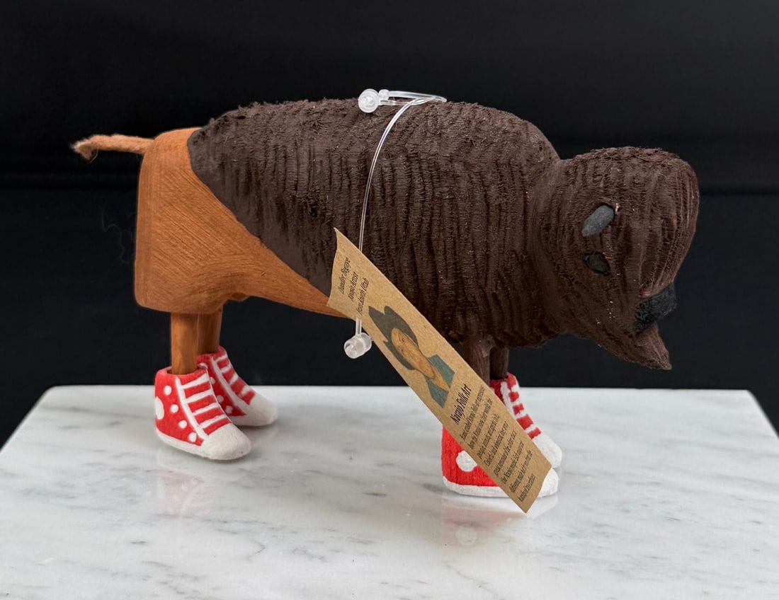 Chandler Begaye Navajo Buffalo Folk Art Carving (1 of 5)