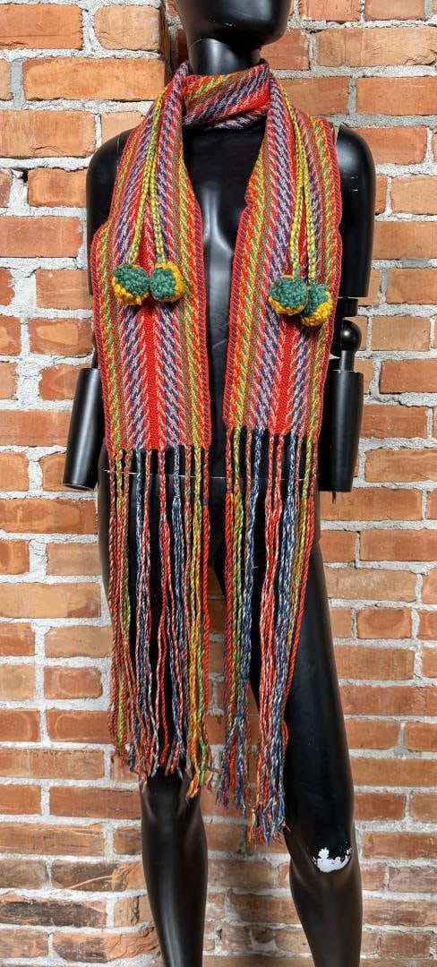 Metis Cree Native American Indian Assumption Sash: 67" long without fringe.