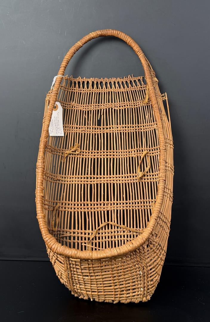Hupa Klamath River California Indian Cradle: 20 3/8" by 11" by 4 1/2".