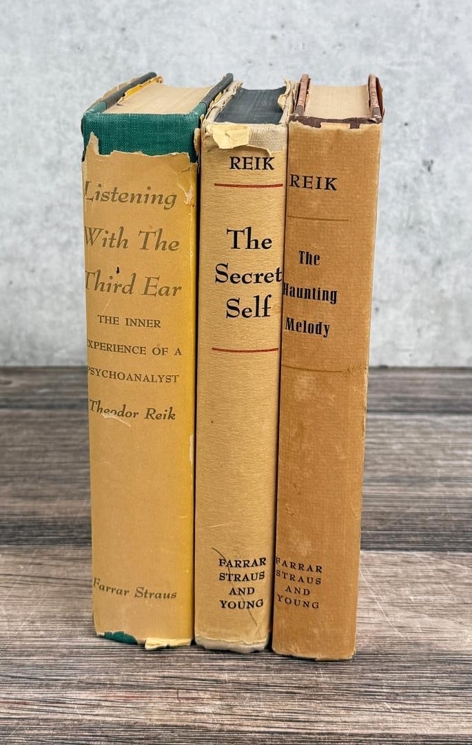Theodor Reik Psychoanalytic Book Collection: Listening with the Third Ear, The Secret Self, The Haunting Melody.