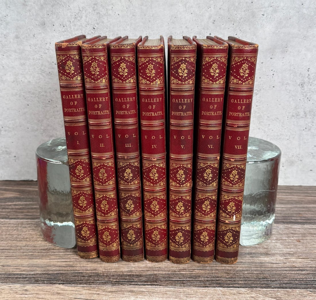 Gallery of Portraits with Memoirs: 7 Volume Set. Charles Knight. 1833