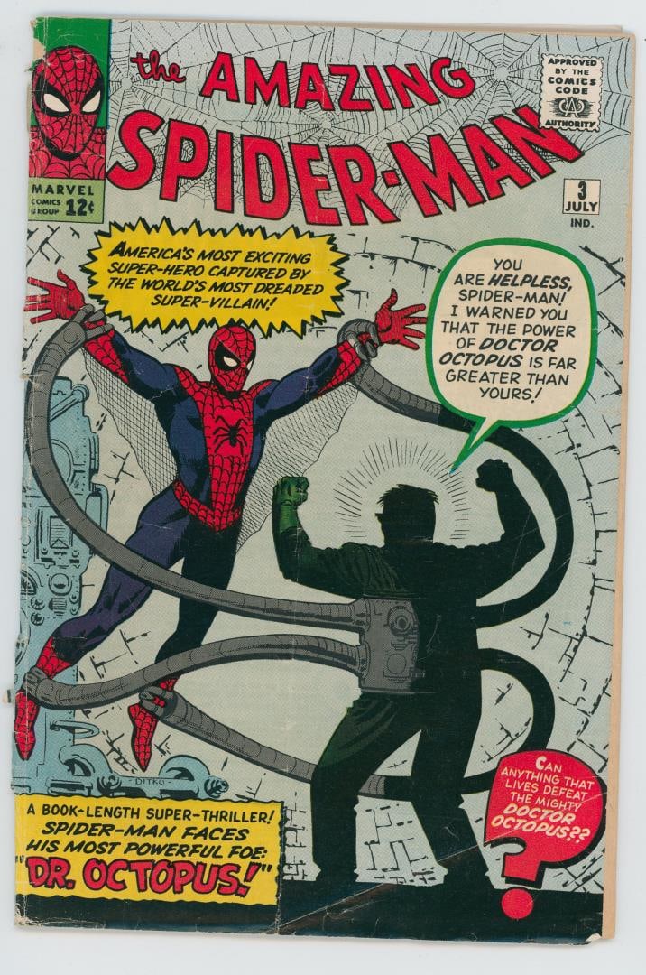 The Amazing Spider-Man #3 Comic Book: First Appearance of Doctor Octopus.