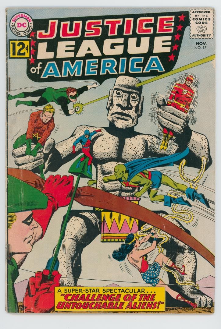 Justice League of America #15 Comic Book: Challenge of the Untouchable Aliens.