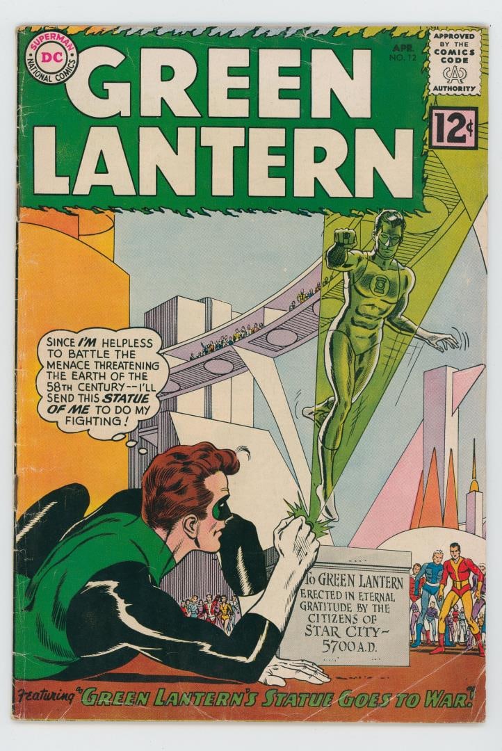 Green Lantern #12 Comic Book: Green Lantern's Statue Goes to War.